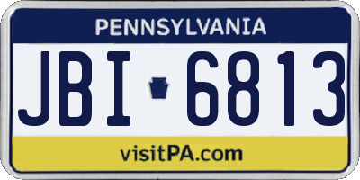 PA license plate JBI6813