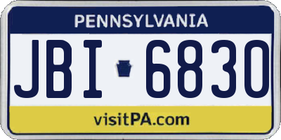 PA license plate JBI6830