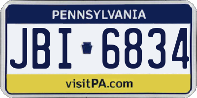 PA license plate JBI6834