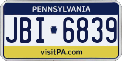 PA license plate JBI6839