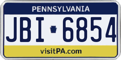 PA license plate JBI6854