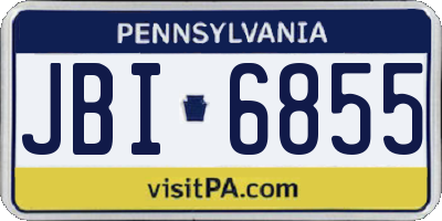 PA license plate JBI6855