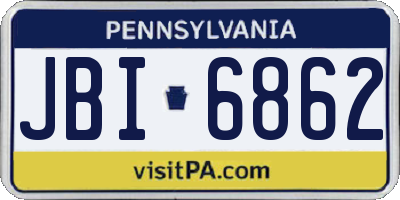 PA license plate JBI6862
