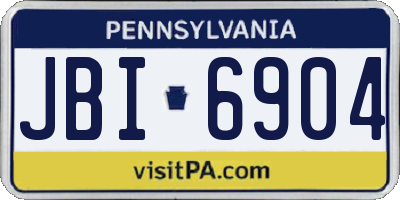 PA license plate JBI6904