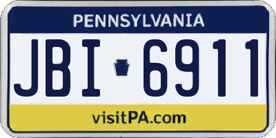 PA license plate JBI6911