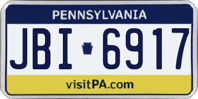 PA license plate JBI6917