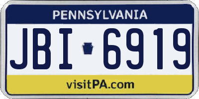 PA license plate JBI6919