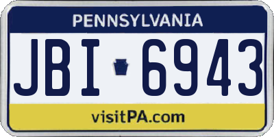 PA license plate JBI6943