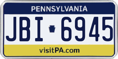 PA license plate JBI6945
