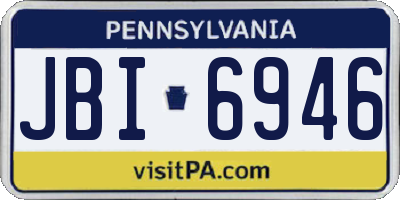 PA license plate JBI6946