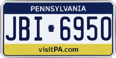 PA license plate JBI6950