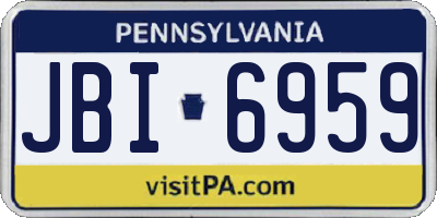 PA license plate JBI6959
