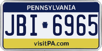 PA license plate JBI6965