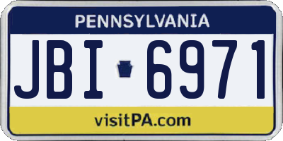 PA license plate JBI6971