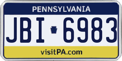 PA license plate JBI6983