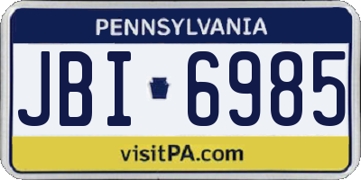 PA license plate JBI6985