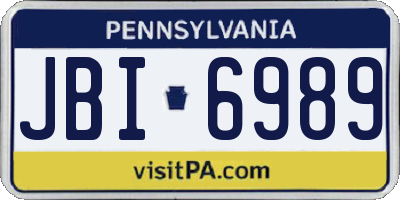 PA license plate JBI6989