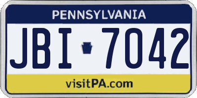 PA license plate JBI7042