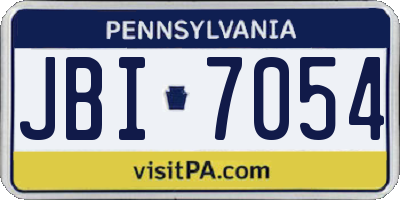 PA license plate JBI7054