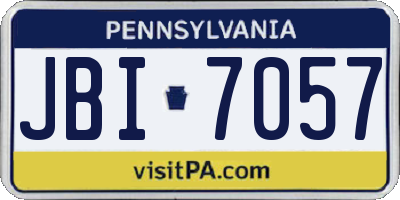 PA license plate JBI7057
