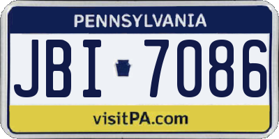 PA license plate JBI7086
