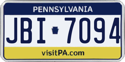 PA license plate JBI7094