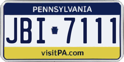 PA license plate JBI7111