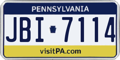PA license plate JBI7114
