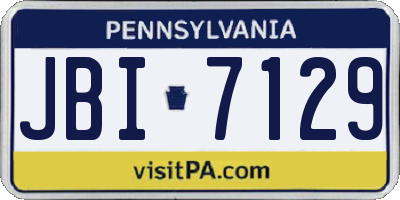 PA license plate JBI7129