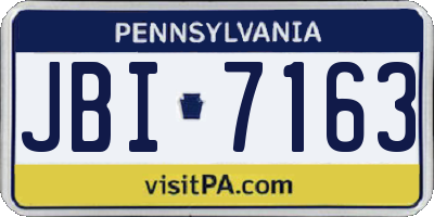 PA license plate JBI7163
