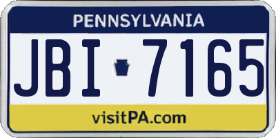 PA license plate JBI7165