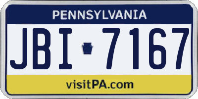 PA license plate JBI7167
