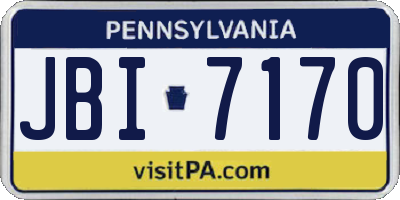 PA license plate JBI7170