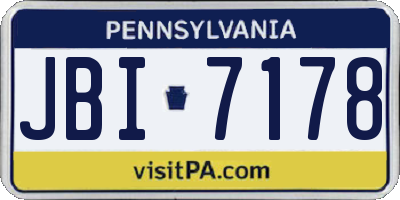 PA license plate JBI7178