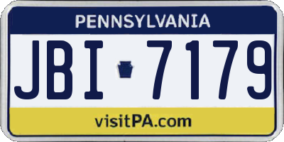 PA license plate JBI7179