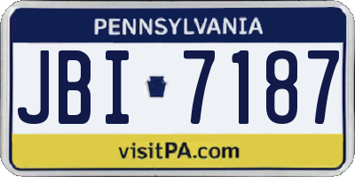 PA license plate JBI7187