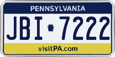 PA license plate JBI7222