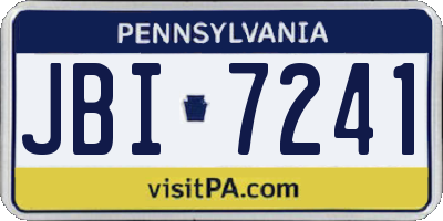 PA license plate JBI7241