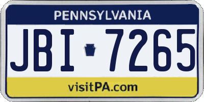 PA license plate JBI7265