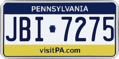 PA license plate JBI7275