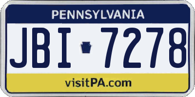 PA license plate JBI7278