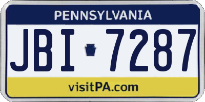 PA license plate JBI7287