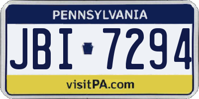 PA license plate JBI7294