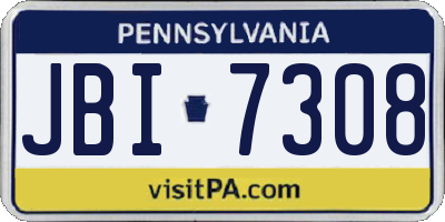 PA license plate JBI7308