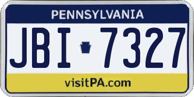 PA license plate JBI7327