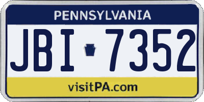 PA license plate JBI7352