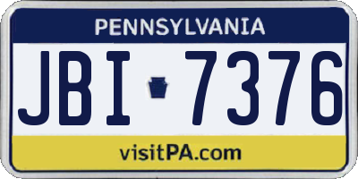 PA license plate JBI7376