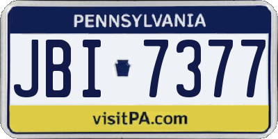 PA license plate JBI7377