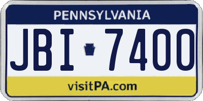 PA license plate JBI7400