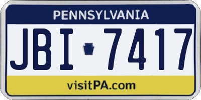 PA license plate JBI7417